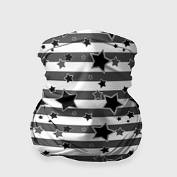 Бандана-труба Черно-белый полосатый узор, цвет: 3D-принт