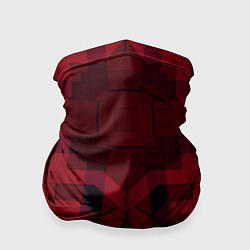 Бандана-труба Темно-красный геометрический, цвет: 3D-принт