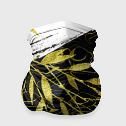 Бандана-труба Абстракция с золотыми листьями, цвет: 3D-принт