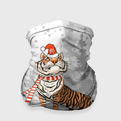 Бандана-труба Тигр с подарками, цвет: 3D-принт
