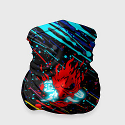 Бандана-труба Cyberpunk 2077 Цветные брызги, цвет: 3D-принт