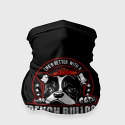 Бандана-труба Французский Бульдог French Bulldog, цвет: 3D-принт