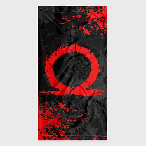 Бандана GOD OF WAR LOGO RED, БРЫЗГИ КРАСОК / 3D-принт – фото 3