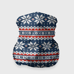 Бандана-труба Knitted Christmas Pattern, цвет: 3D-принт