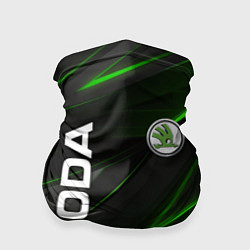 Бандана-труба SKODA GEOMETRY STRIPES GREEN NEON, цвет: 3D-принт