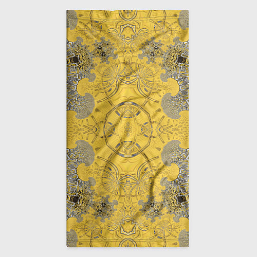 Бандана Коллекция Фрактальная мозаика Желтый на черном 573 / 3D-принт – фото 3