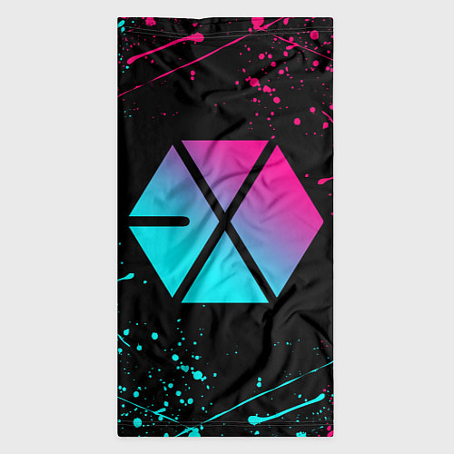 Бандана EXO BAND NEON LOGO НЕОНОВЫЕ БРЫЗГИ КРАСОК / 3D-принт – фото 3