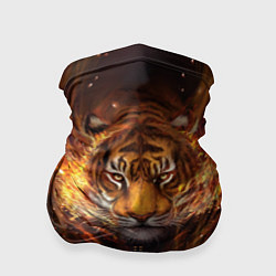 Бандана-труба Огненный тигр Сила огня, цвет: 3D-принт