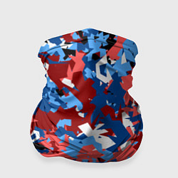Бандана-труба Красно-синий камуфляж, цвет: 3D-принт