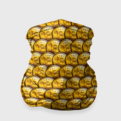 Бандана-труба Золотые Биткоины Golden Bitcoins, цвет: 3D-принт