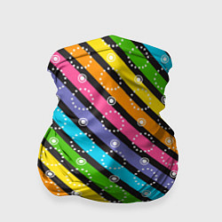 Бандана-труба Радужные полосы микс, цвет: 3D-принт