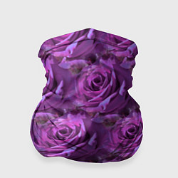 Бандана-труба Фиолетовые цветы паттерн, цвет: 3D-принт