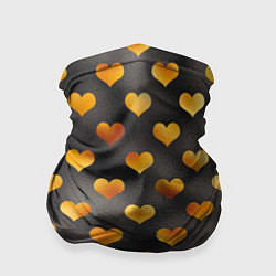 Бандана-труба Сердечки Gold and Black, цвет: 3D-принт