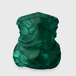 Бандана-труба Яркие зеленые листья, цвет: 3D-принт