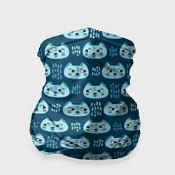 Бандана-труба Мордочки котов в плоском стиле Паттерн, цвет: 3D-принт