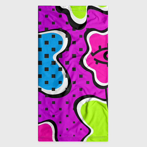 Бандана Яркий абстрактный узор в стиле 90х, неоновые цвета / 3D-принт – фото 3