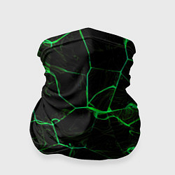 Бандана-труба Абстракция - Черно-зеленый фон - дым, цвет: 3D-принт