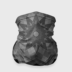 Бандана-труба Серый геометрический орнамент-калейдоскоп, цвет: 3D-принт
