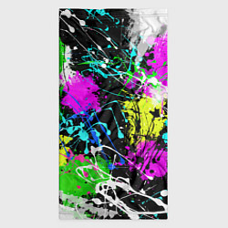 Бандана-труба Разноцветные пятна краски на черном фоне, цвет: 3D-принт — фото 2