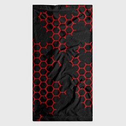 Бандана-труба НАНОКОСТЮМ Black and Red Hexagon Гексагоны, цвет: 3D-принт — фото 2