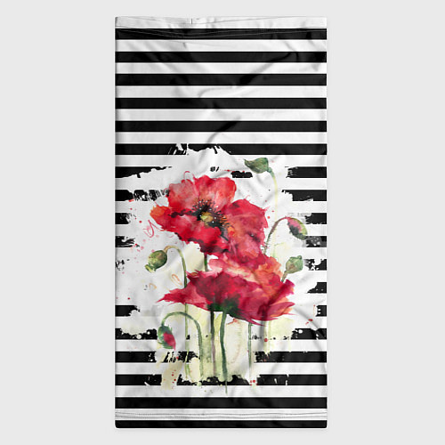 Бандана Red poppies Акварельные цветы / 3D-принт – фото 3
