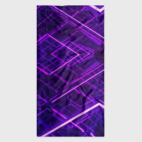 Бандана Неоновые ромбы в абстракции - Фиолетовый / 3D-принт – фото 3