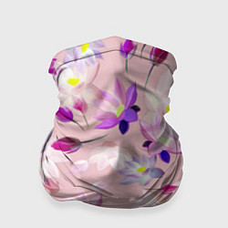 Бандана-труба Цветы Разноцветные Лотосы, цвет: 3D-принт