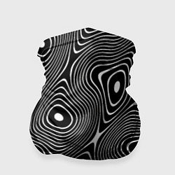 Бандана-труба Чёрно-белая стилизованная поверхность воды Wave pa, цвет: 3D-принт