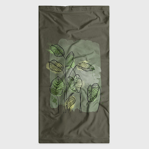 Бандана Нежные акварельные листья / 3D-принт – фото 3