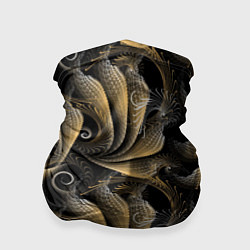Бандана-труба Золотистые абстрактные узоры, цвет: 3D-принт