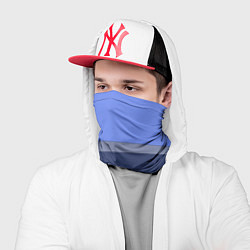 Бандана-труба Серая полоса на синем, цвет: 3D-принт — фото 2