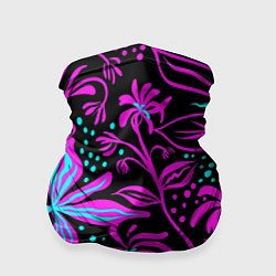 Бандана-труба Purple flowers pattern, цвет: 3D-принт