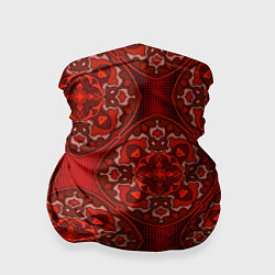 Бандана-труба Красные абстрактные круглые узоры, цвет: 3D-принт