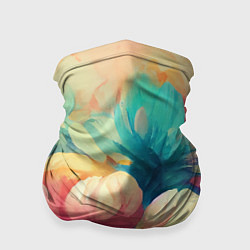 Бандана-труба Цветочный букет нарисованный маслом, цвет: 3D-принт
