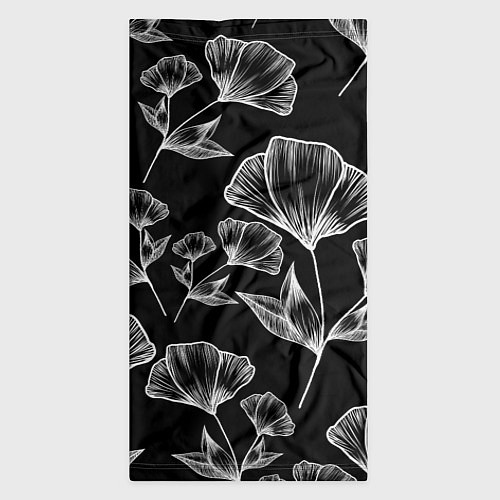 Бандана Графичные цветы на черном фоне / 3D-принт – фото 3