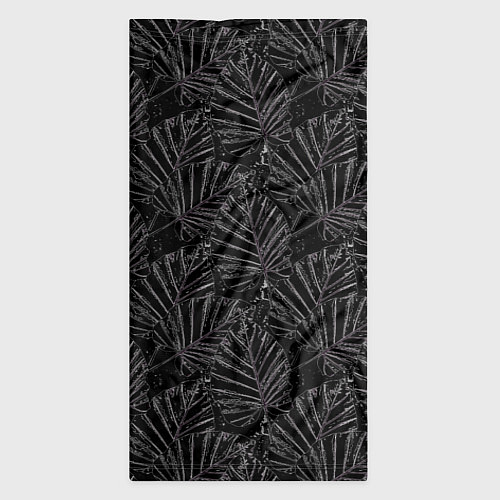 Бандана Белые контуры тропических листьев на черном / 3D-принт – фото 3