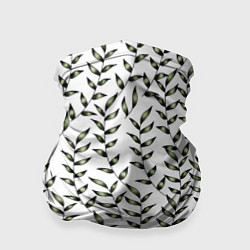 Бандана-труба Зеленые лианы на белом, паттерн, цвет: 3D-принт