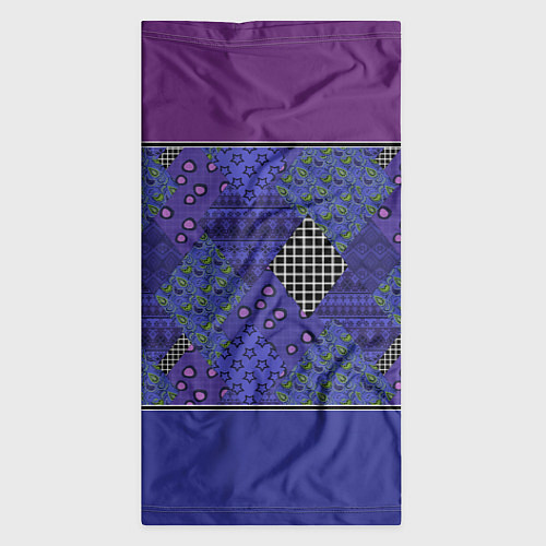 Бандана Combined burgundy-blue pattern with patchwork / 3D-принт – фото 3