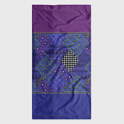 Бандана-труба Combined burgundy-blue pattern with patchwork, цвет: 3D-принт — фото 2