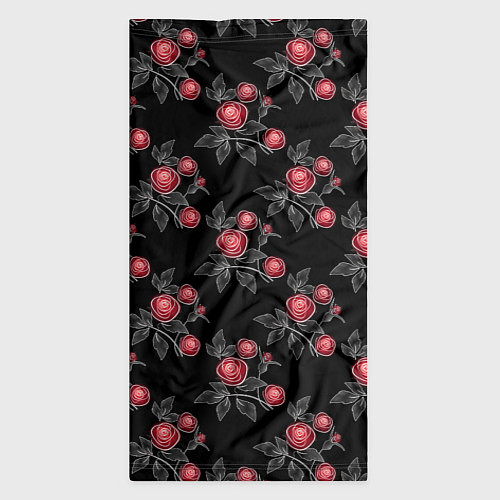 Бандана Акварельные розы на черном / 3D-принт – фото 3
