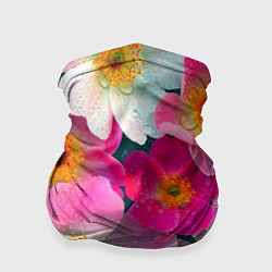 Бандана-труба Сказочные разноцветные цветы, цвет: 3D-принт