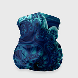 Бандана-труба Закрученный синий фрактал, цвет: 3D-принт