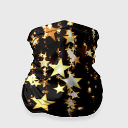 Бандана-труба Золотые праздничные звезды, цвет: 3D-принт