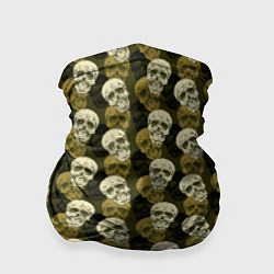 Бандана-труба Милитари улыбающиеся черепа, цвет: 3D-принт