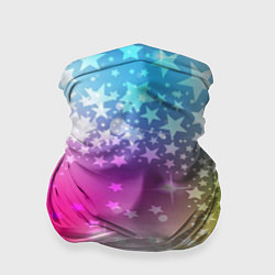 Бандана-труба Звезды на радужном фоне, цвет: 3D-принт