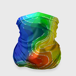 Бандана-труба Разноцветная абстрактная композиция, цвет: 3D-принт