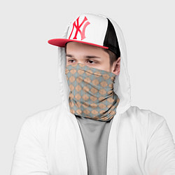 Бандана-труба Голубые и бежевые квадраты, цвет: 3D-принт — фото 2