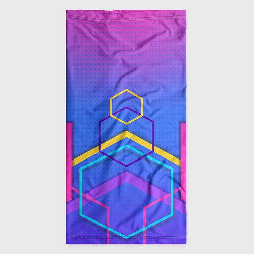 Бандана Многоцветный градиент с геометрическими фигурами / 3D-принт – фото 3