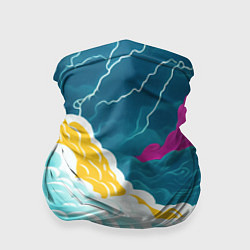 Бандана-труба Яркие разноцветные облачка, цвет: 3D-принт