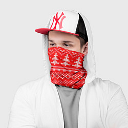 Бандана-труба Рождественский красный свитер с оленями, цвет: 3D-принт — фото 2